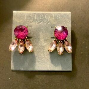 Talbots pierced earrings, purple pink